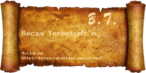Becza Terestyén névjegykártya
